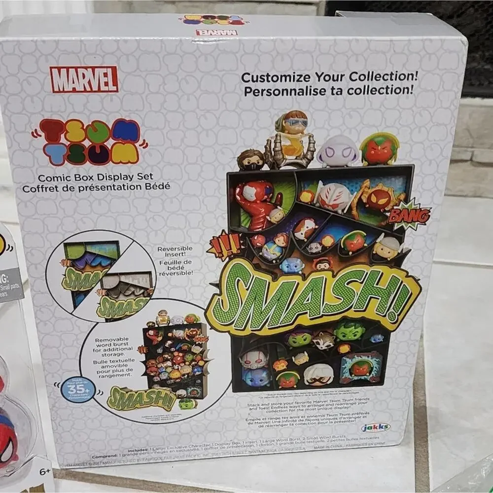 Marvel Tsum Tsum Comic Box‎ Display and 12 Toy Figures new!!